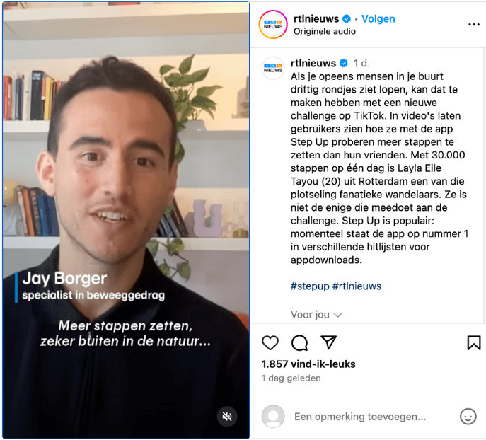 Jay Borger bij een interview voor de RTL