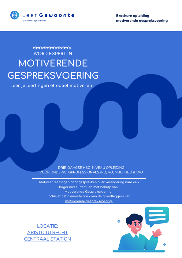 Brochure 3-daagse opleiding motiverende gespreksvoering